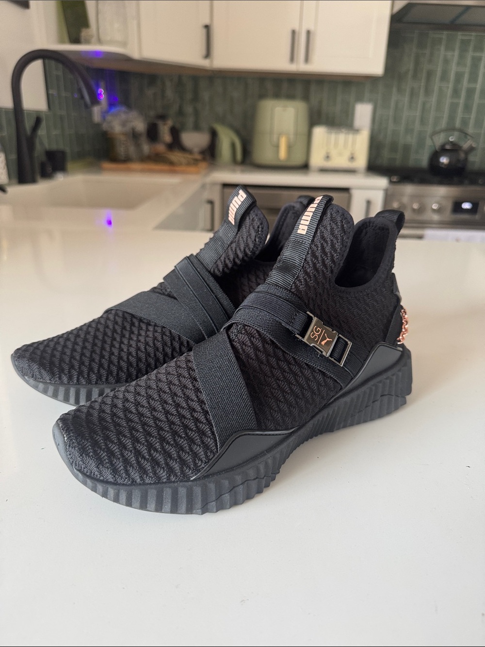Puma Women’s Defy Mid x Selena Gomez Collab Slip-On Knit Sneakers